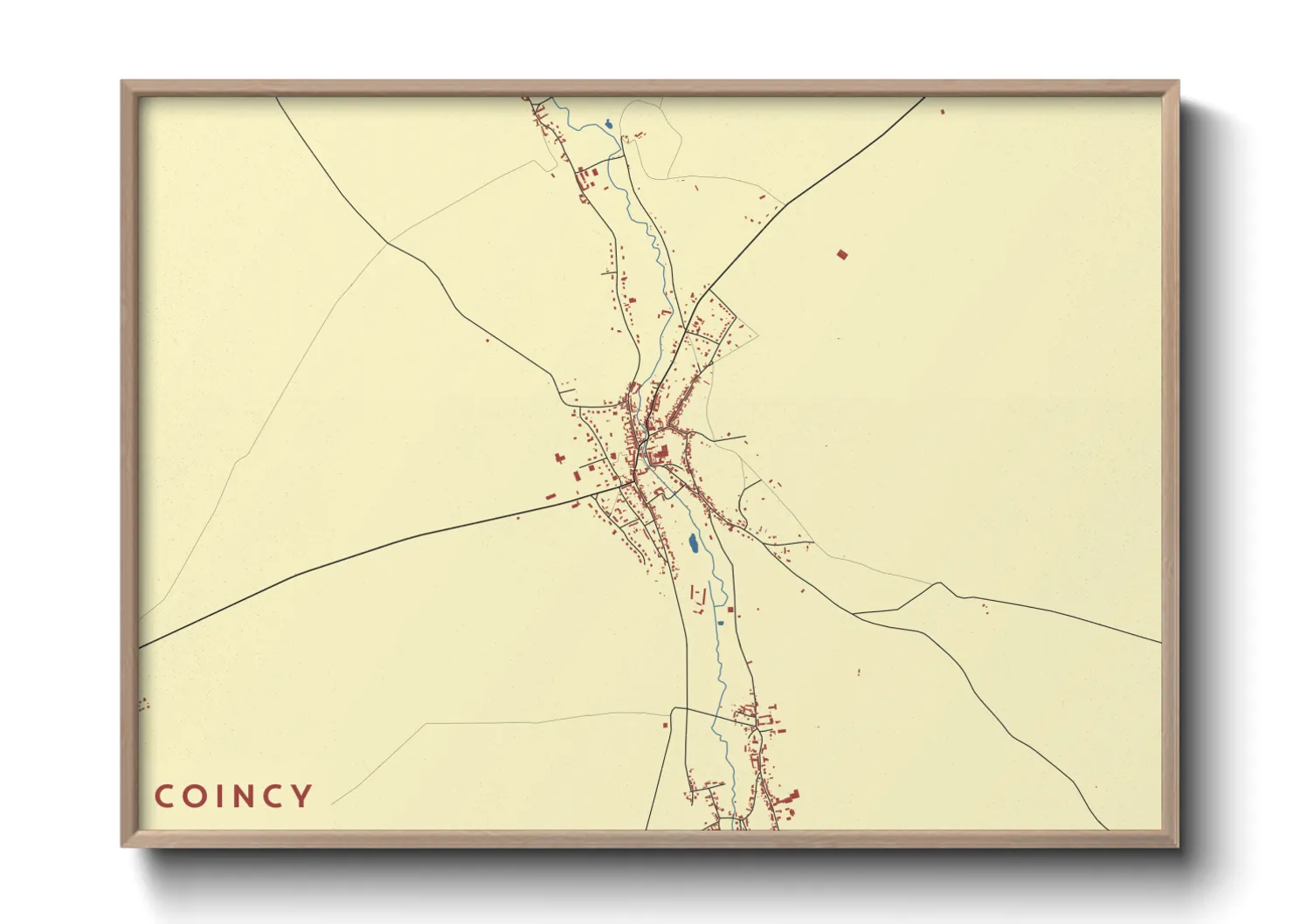 Une affiche de carte sur Coincy