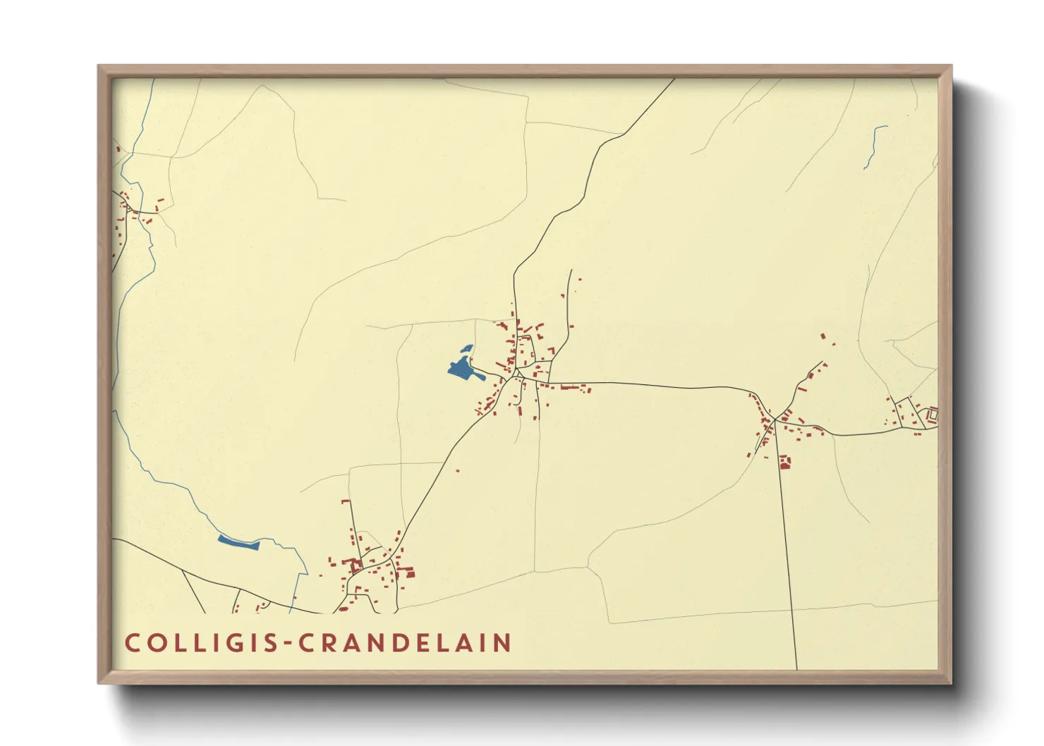 Une affiche de carte sur Colligis-Crandelain