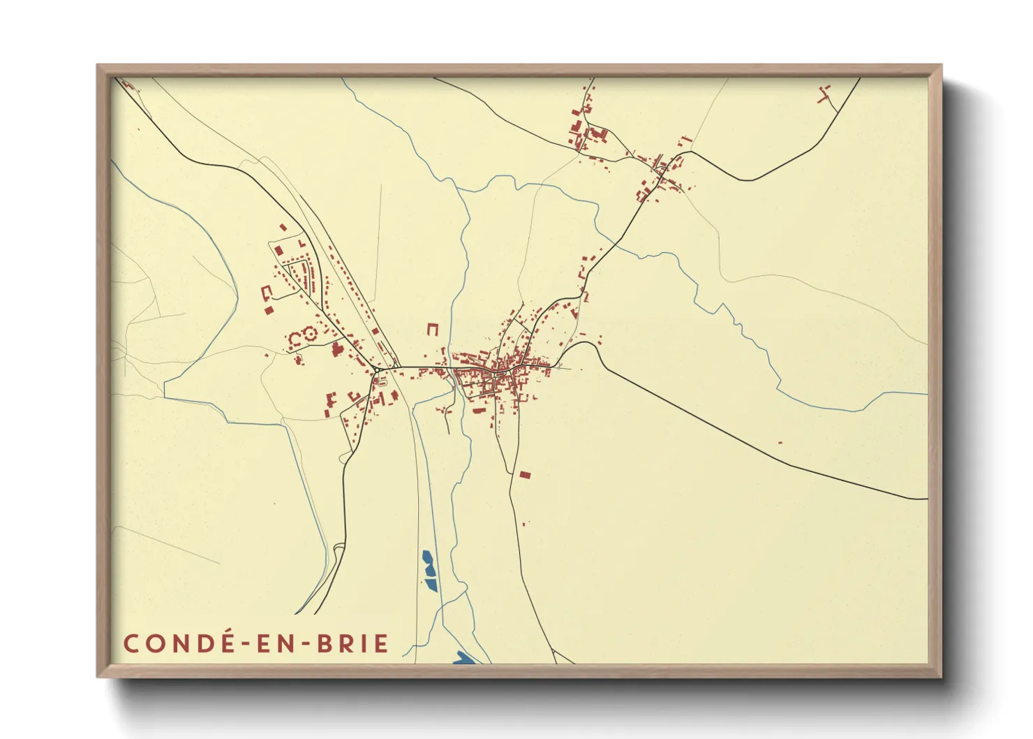 Une affiche de carte sur Condé-en-Brie