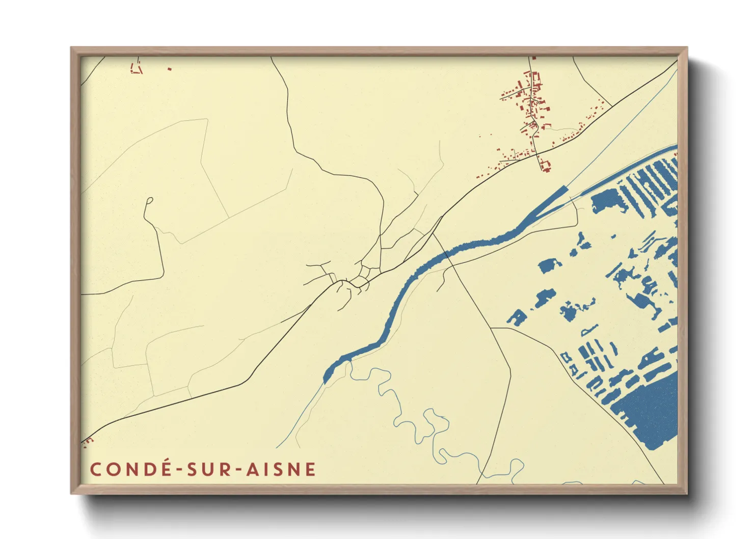 Une affiche de carte sur Condé-sur-Aisne