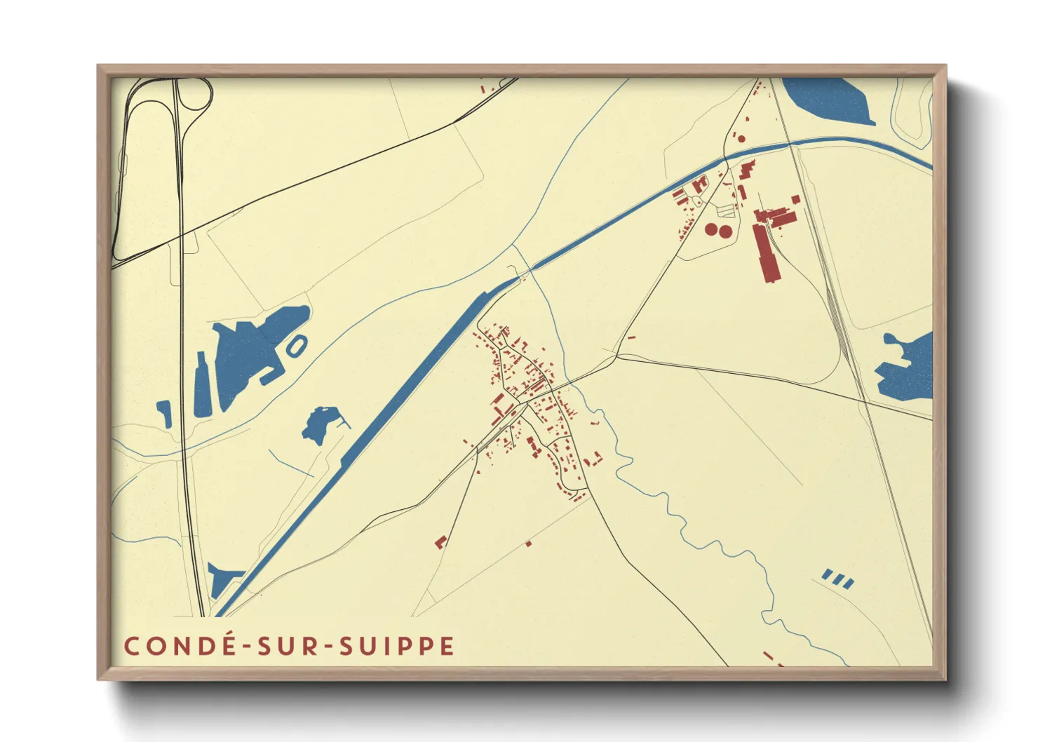 Une affiche de carte sur Condé-sur-Suippe