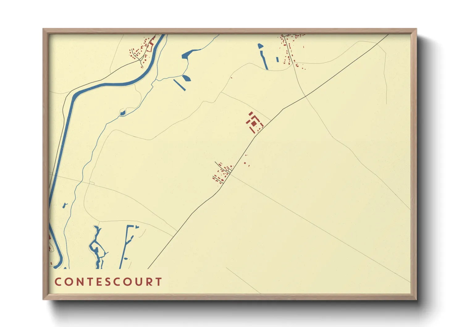 Une affiche de carte sur Contescourt