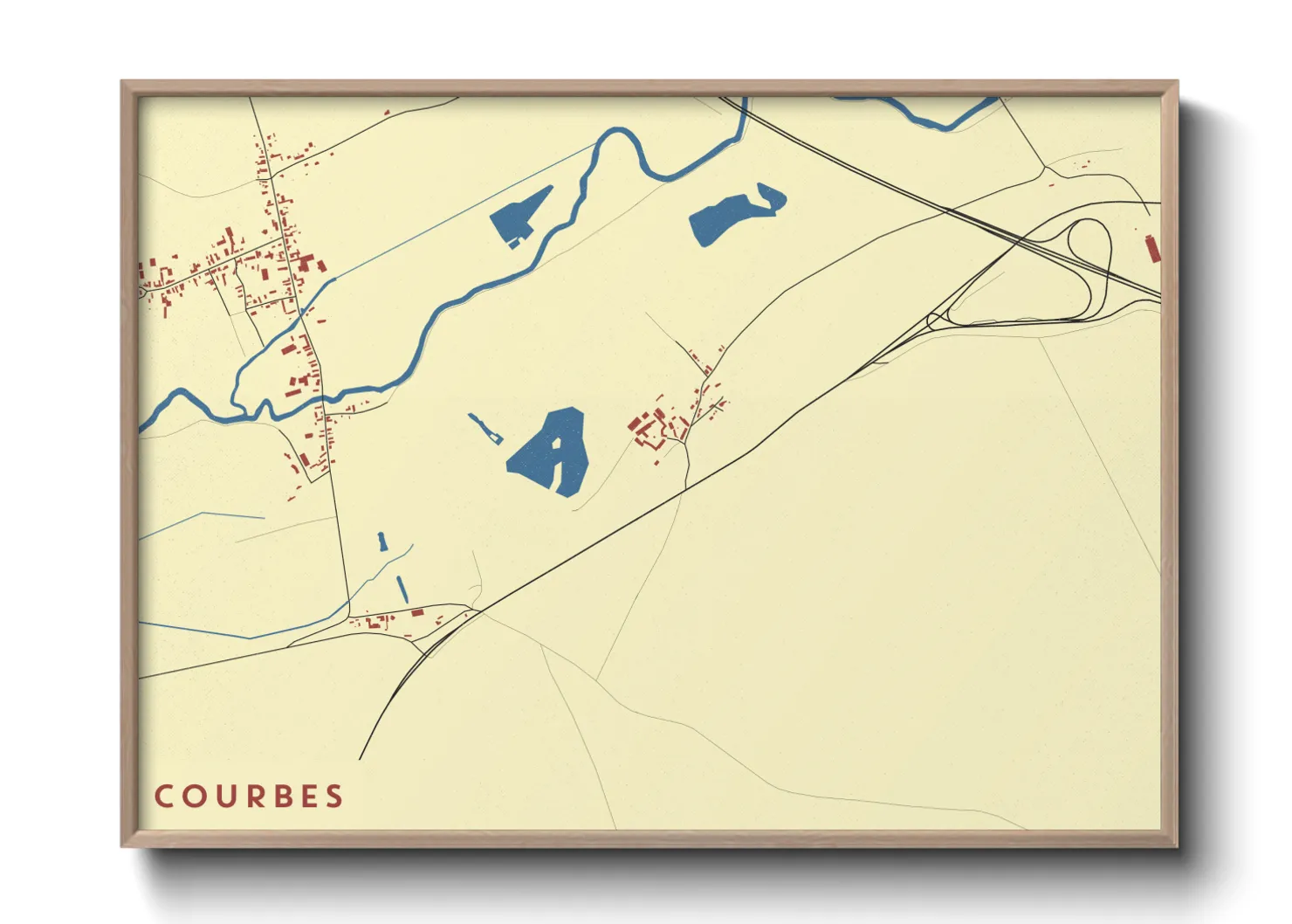 Une affiche de carte sur Courbes