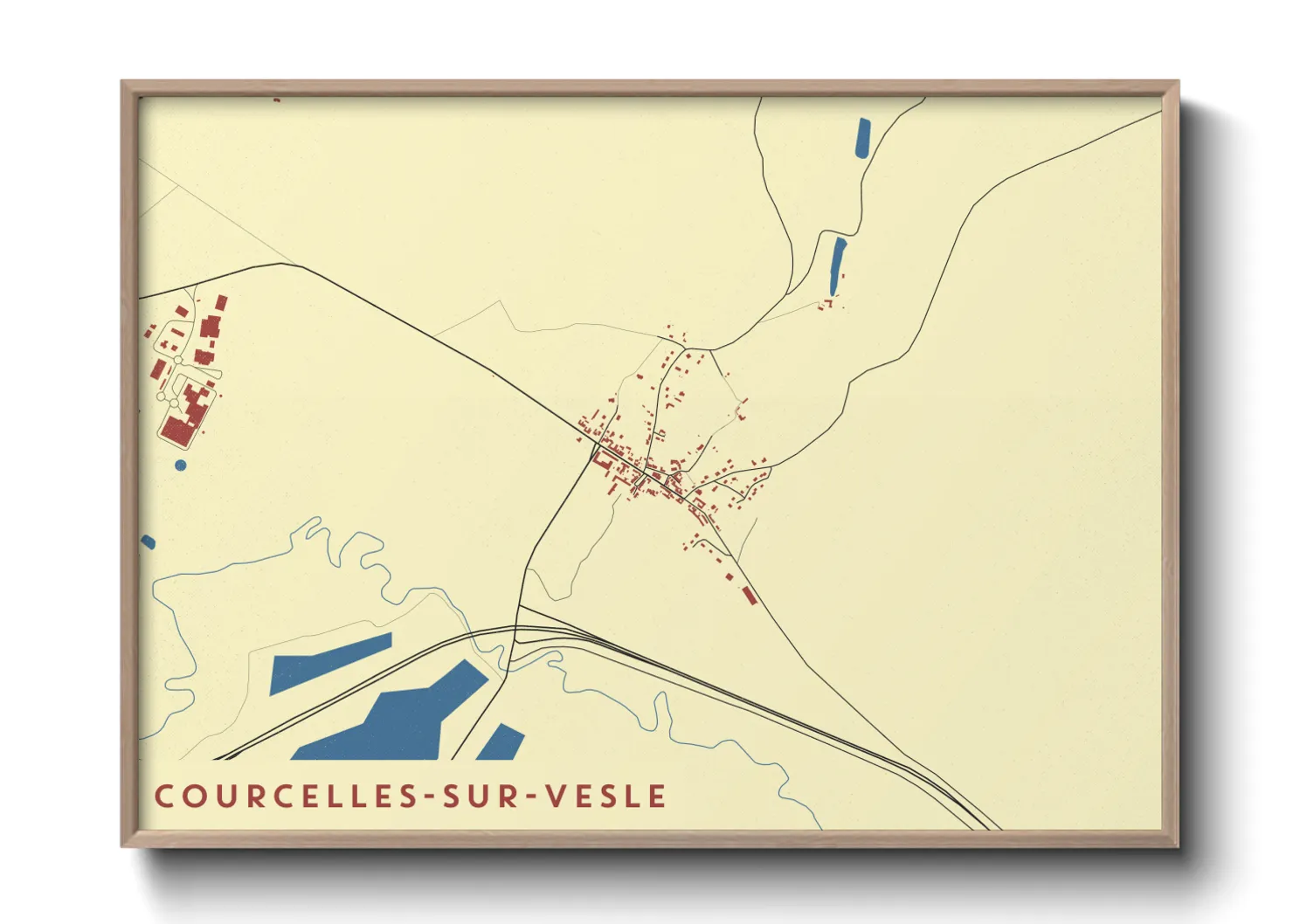 Une affiche de carte sur Courcelles-sur-Vesle
