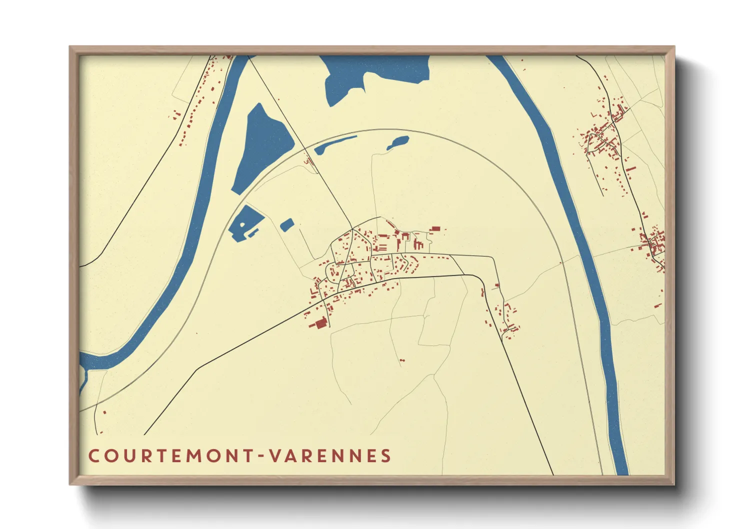 Une affiche de carte sur Courtemont-Varennes