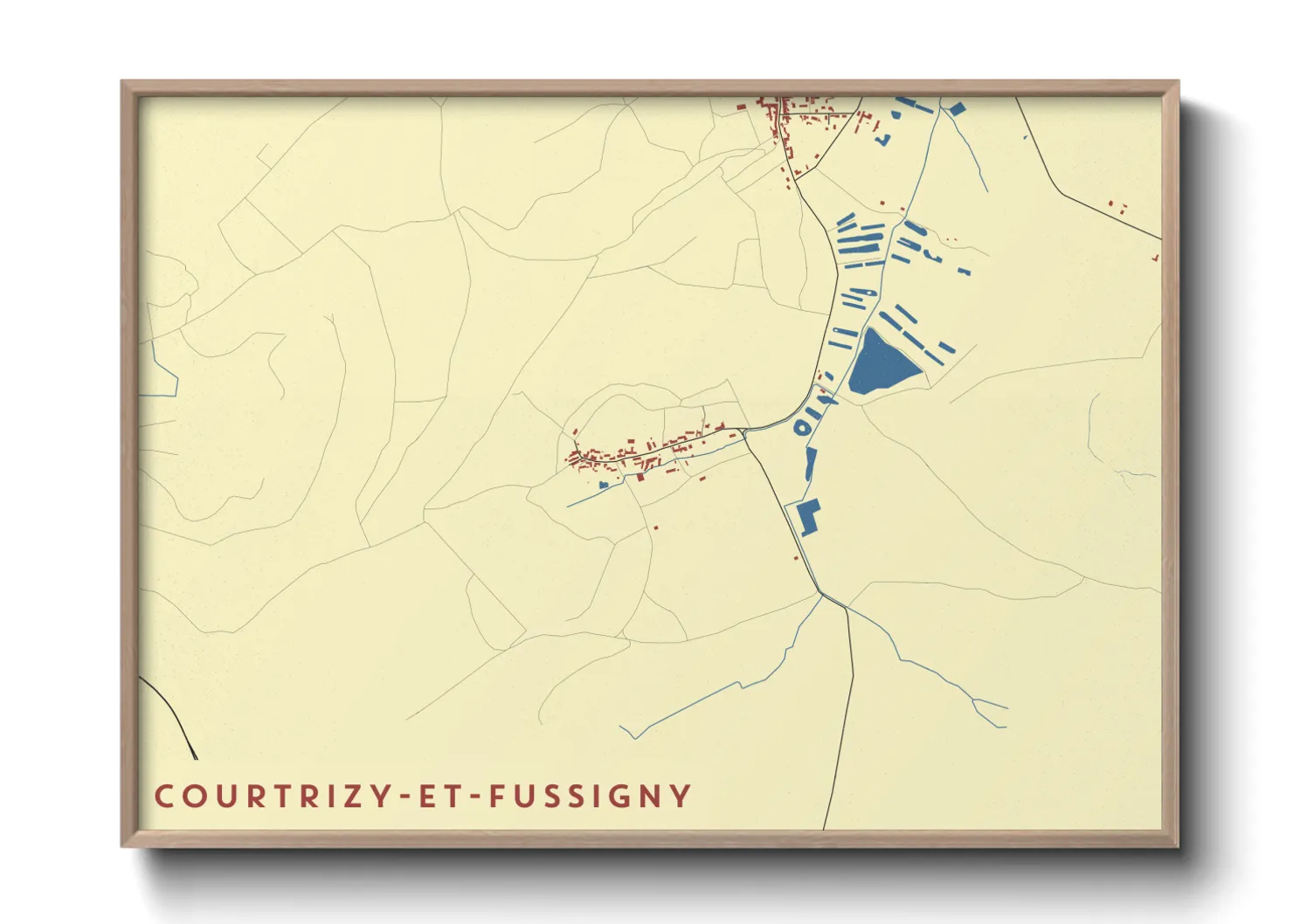 Une affiche de carte sur Courtrizy-et-Fussigny