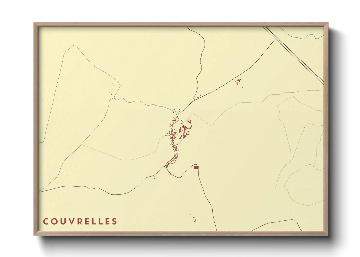 Une affiche de carte sur Couvrelles