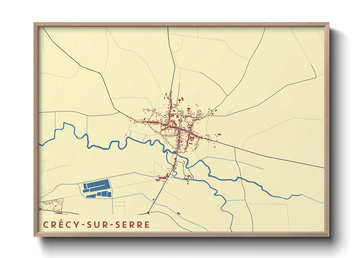 Une affiche de carte sur Crécy-sur-Serre