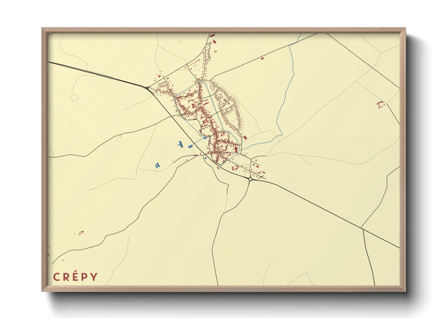 Une affiche de carte sur Crépy