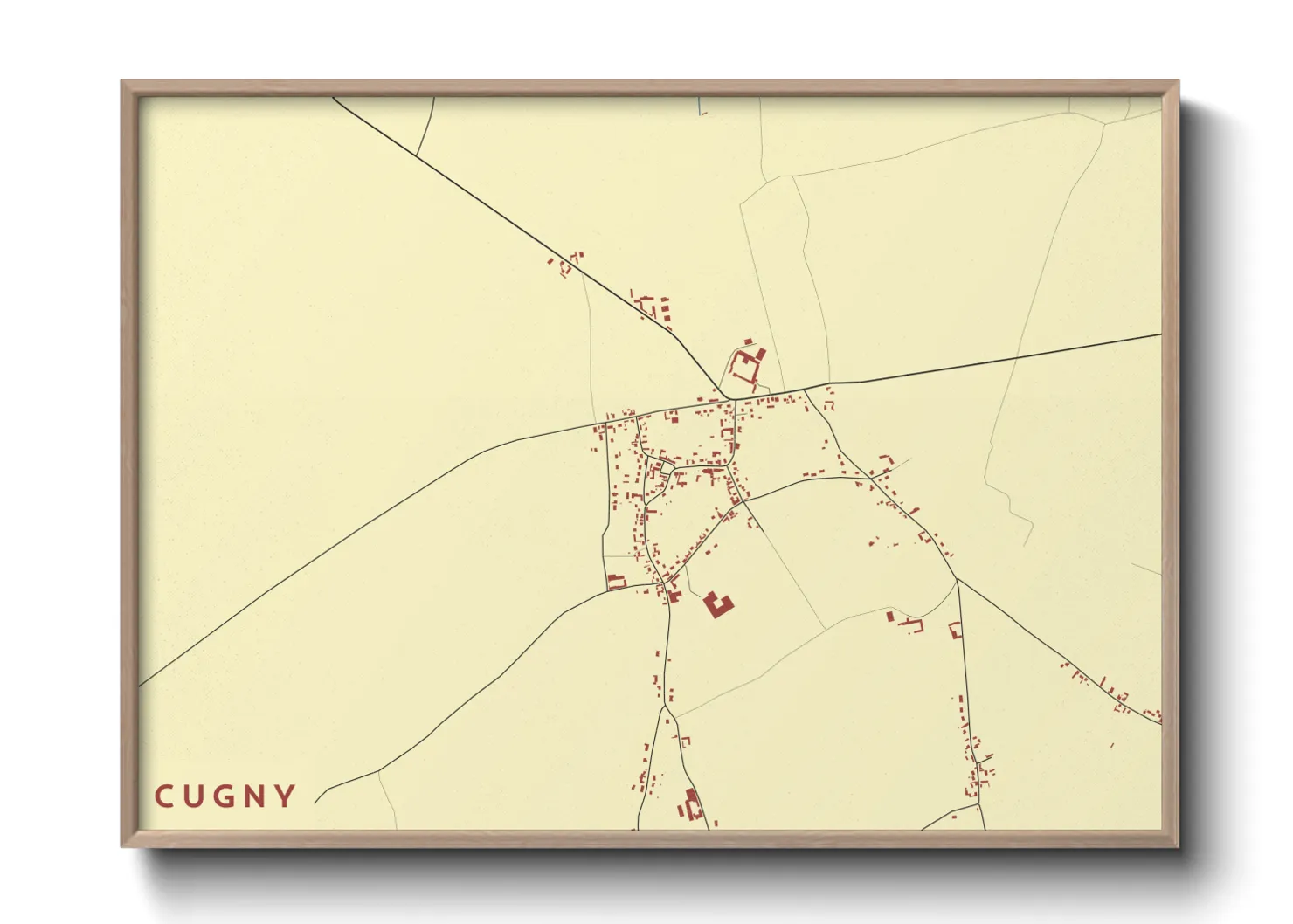 Une affiche de carte sur Cugny