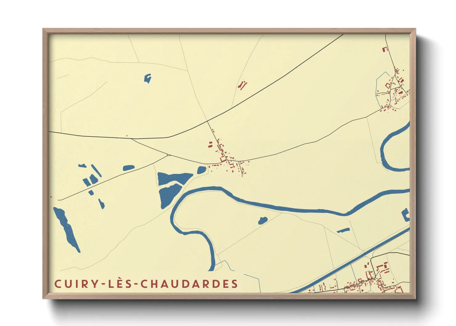Une affiche de carte sur Cuiry-lès-Chaudardes