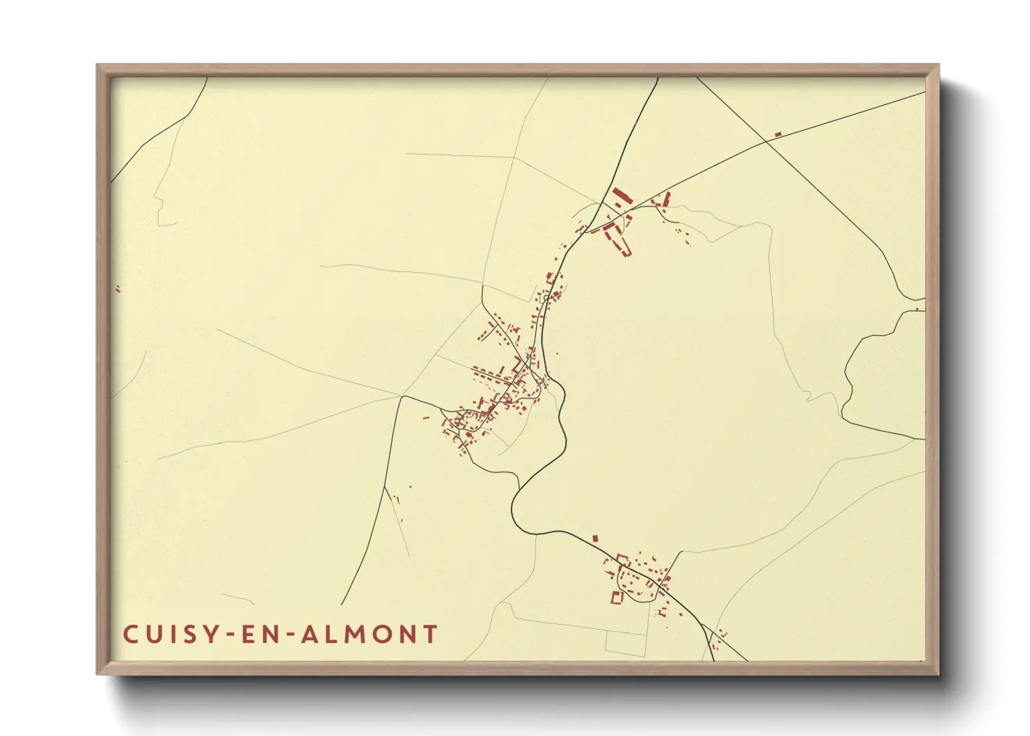 Une affiche de carte sur Cuisy-en-Almont