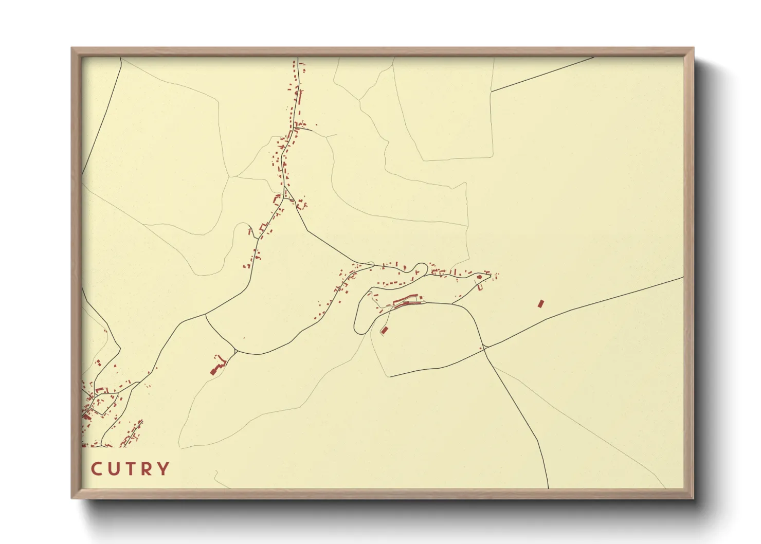 Une affiche de carte sur Cutry