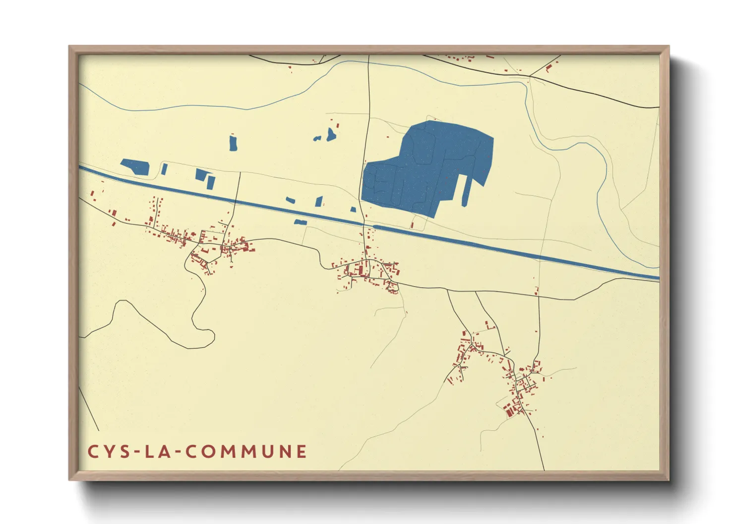 Une affiche de carte sur Cys-la-Commune