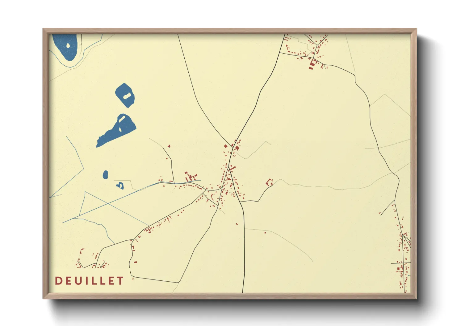 Une affiche de carte sur Deuillet