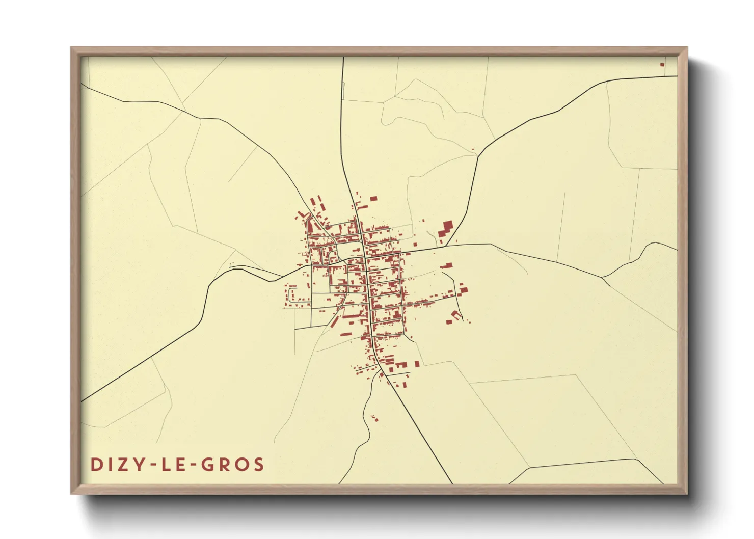 Une affiche de carte sur Dizy-le-Gros