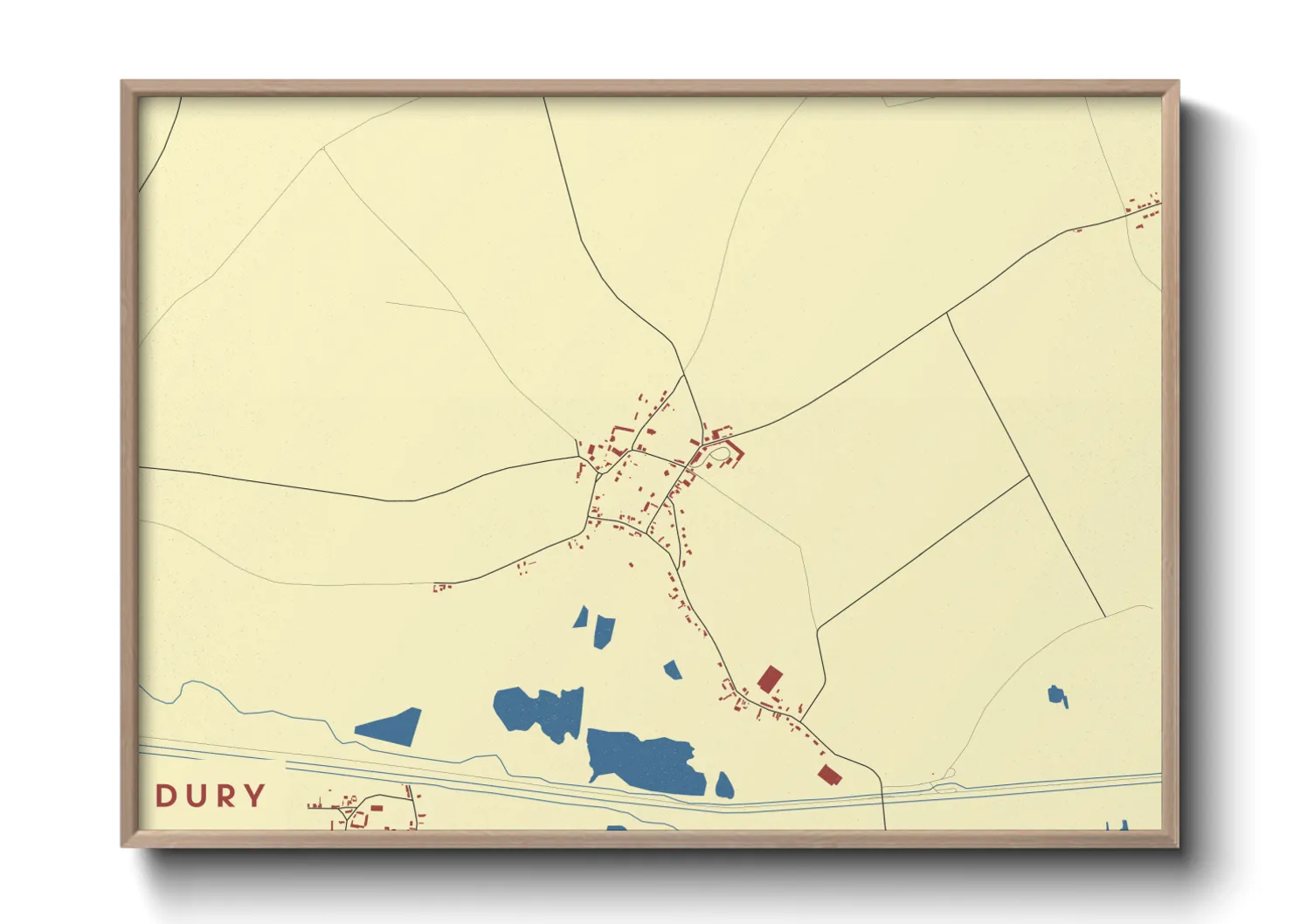 Une affiche de carte sur Dury