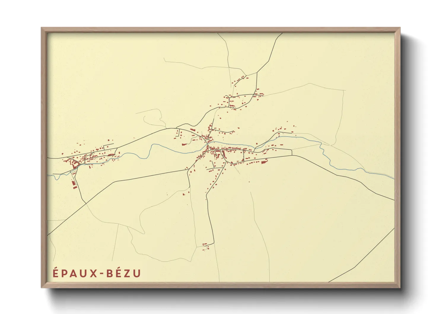 Une affiche de carte sur Épaux-Bézu