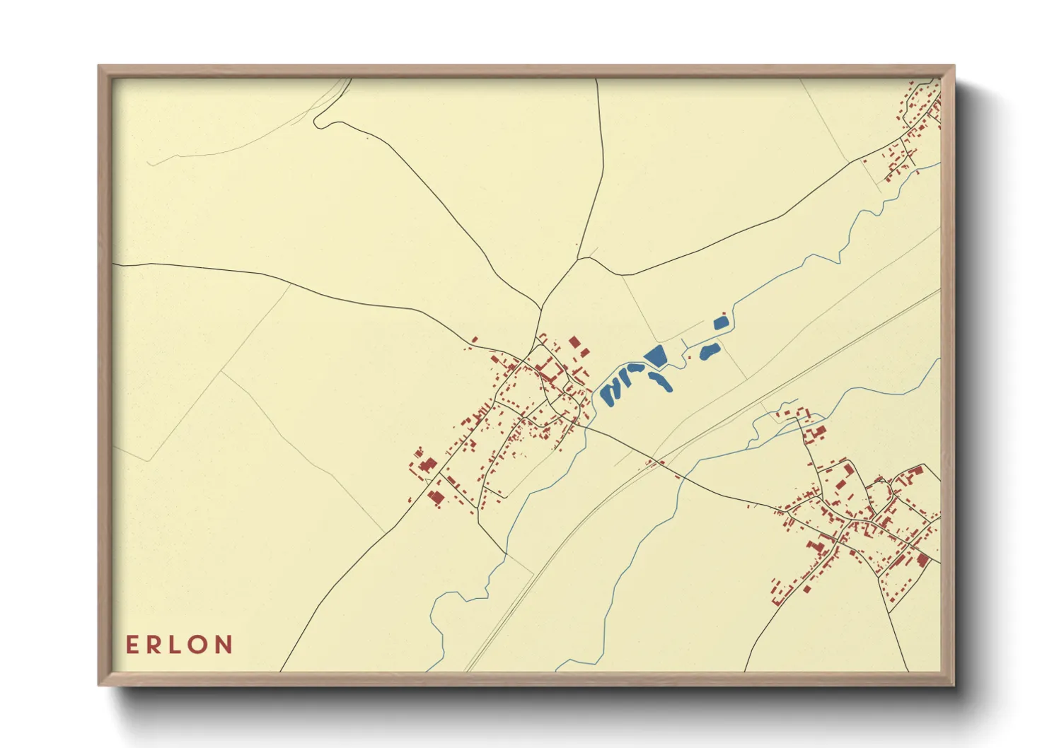 Une affiche de carte sur Erlon