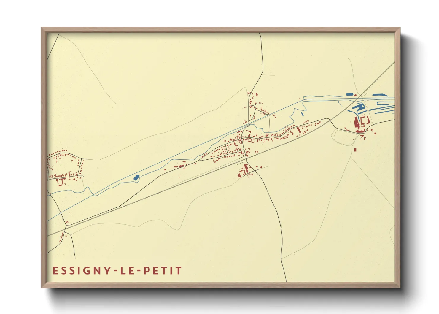 Une affiche de carte sur Essigny-le-Petit