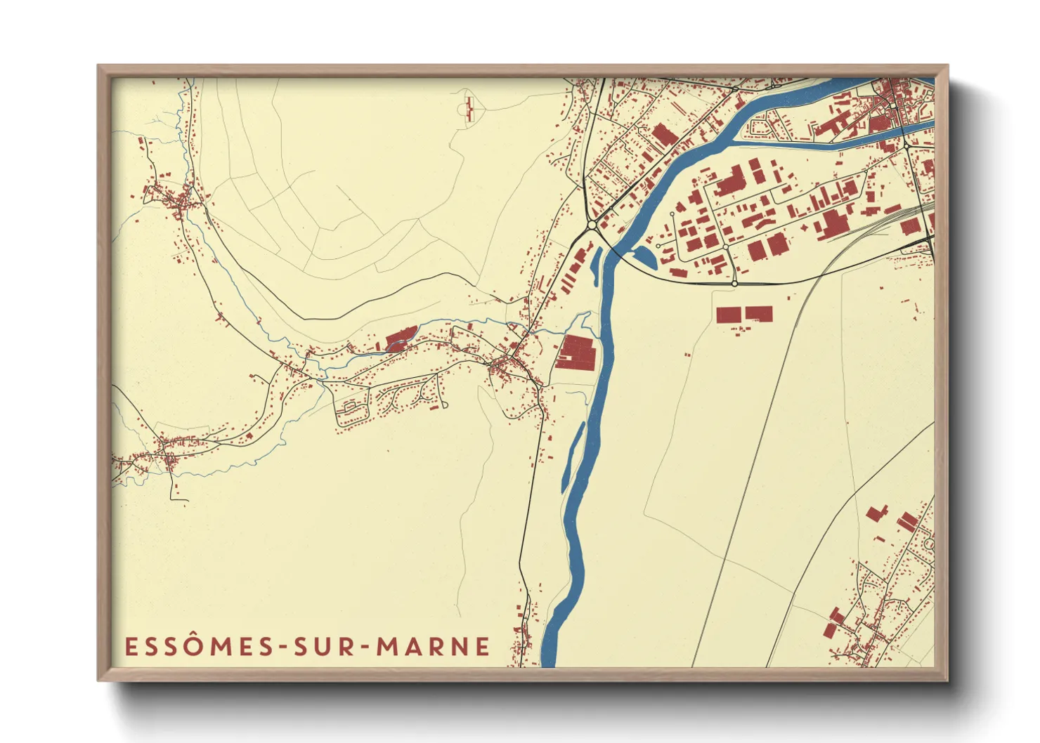Une affiche de carte sur Essômes-sur-Marne
