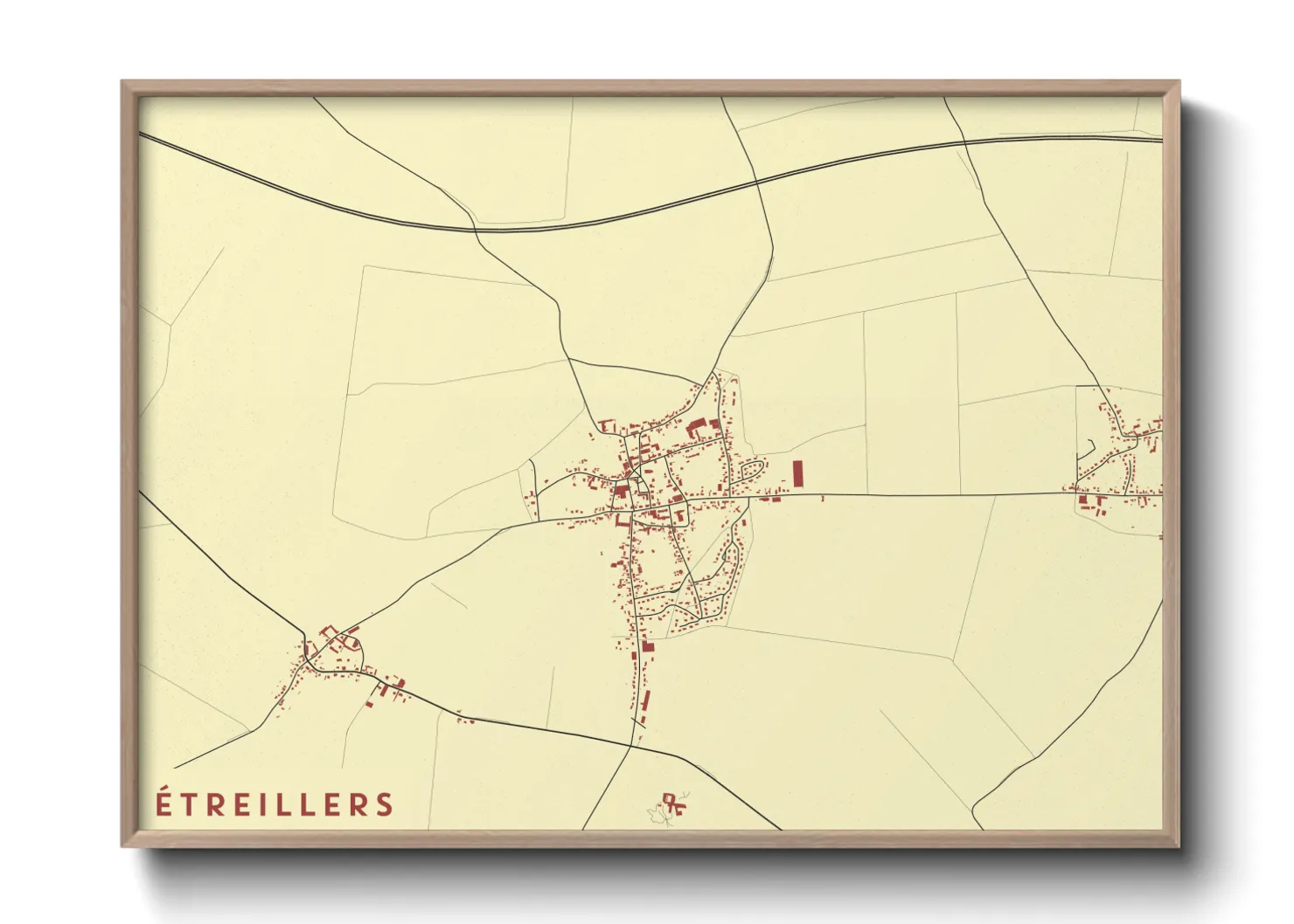 Une affiche de carte sur Étreillers