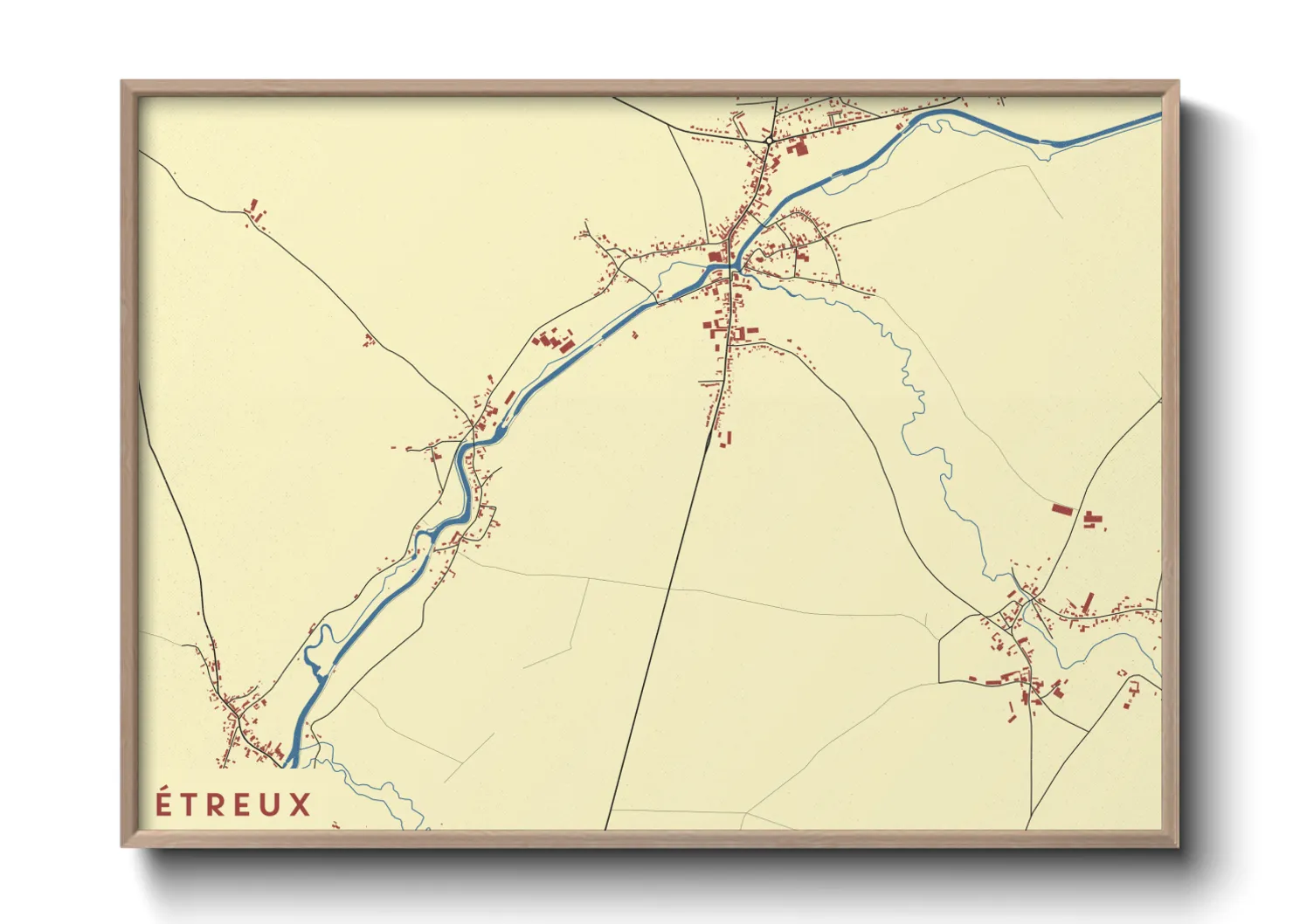 Une affiche de carte sur Étreux