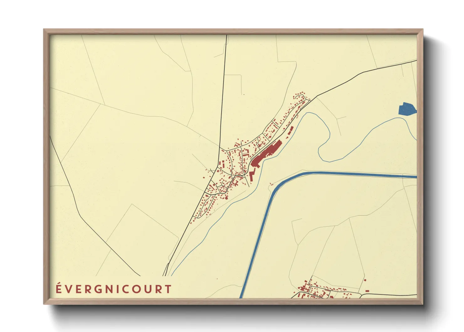 Une affiche de carte sur Évergnicourt