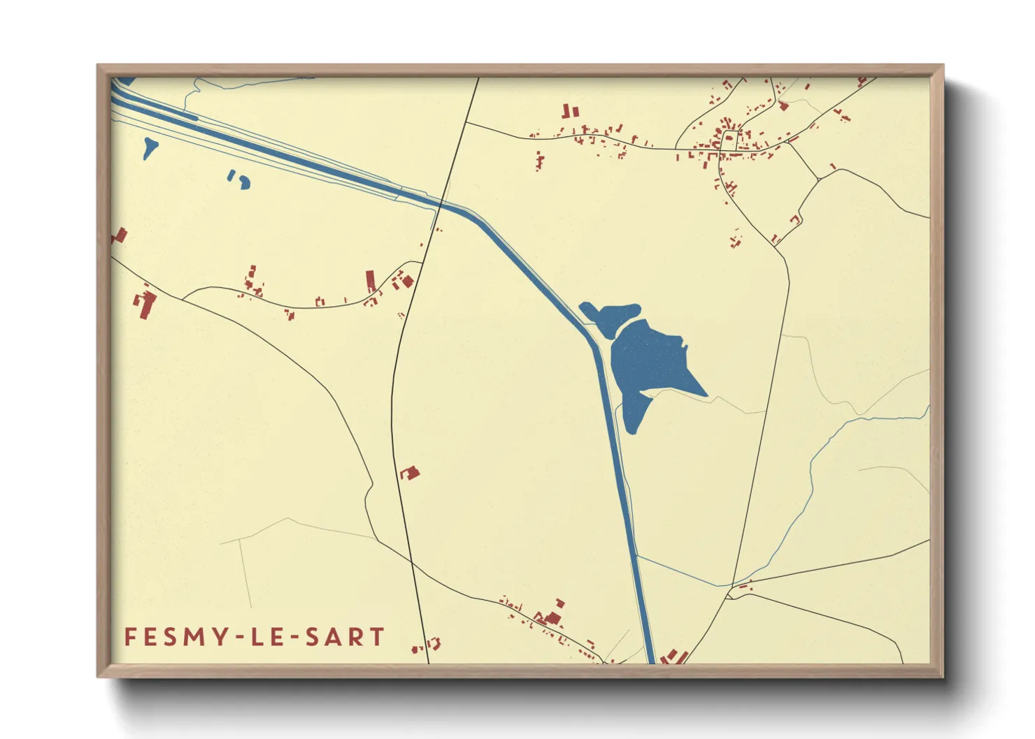 Une affiche de carte sur Fesmy-le-Sart