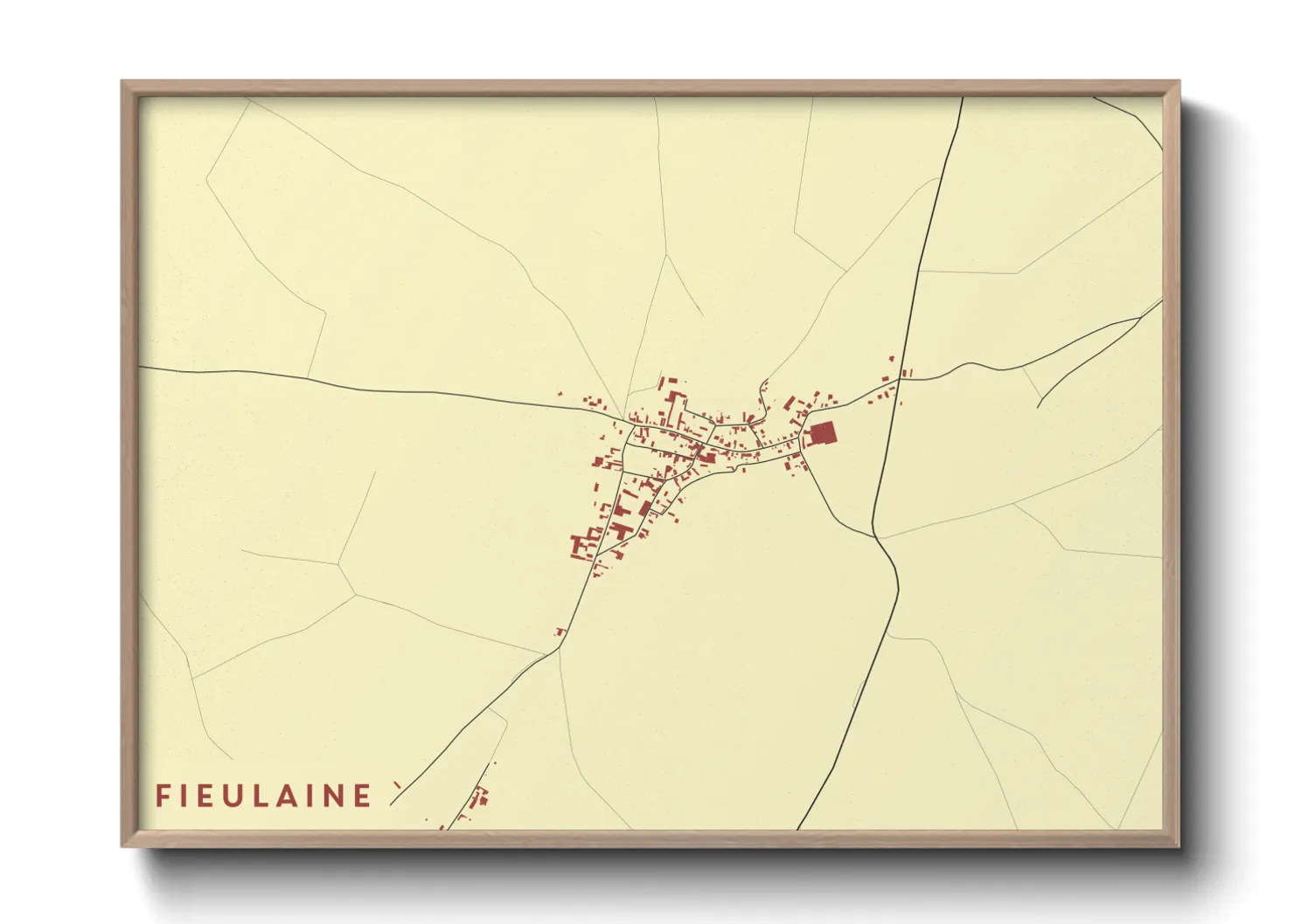 Une affiche de carte sur Fieulaine