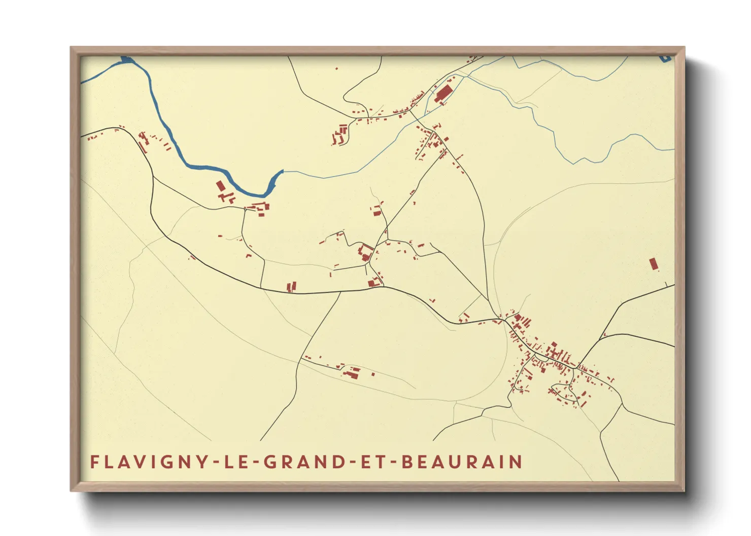 Une affiche de carte sur Flavigny-le-Grand-et-Beaurain