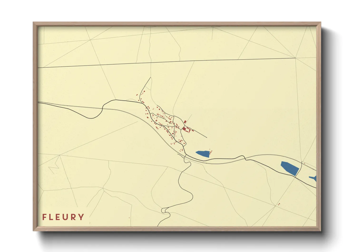 Une affiche de carte sur Fleury