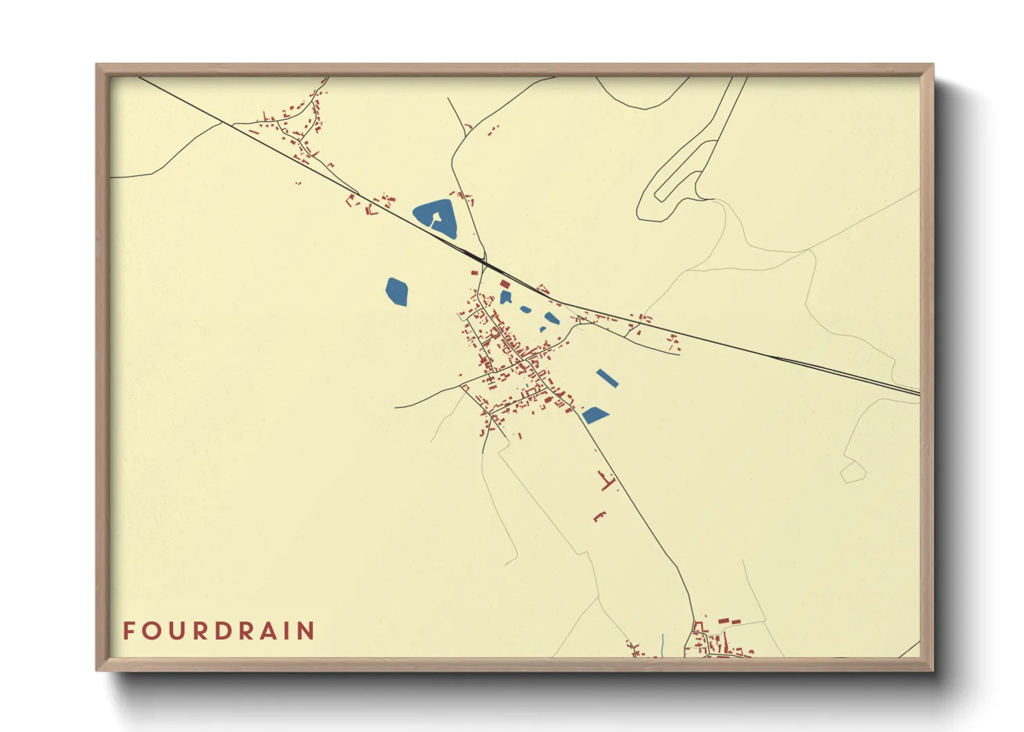Une affiche de carte sur Fourdrain
