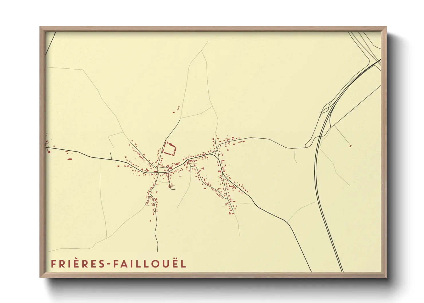 Une affiche de carte sur Frières-Faillouël