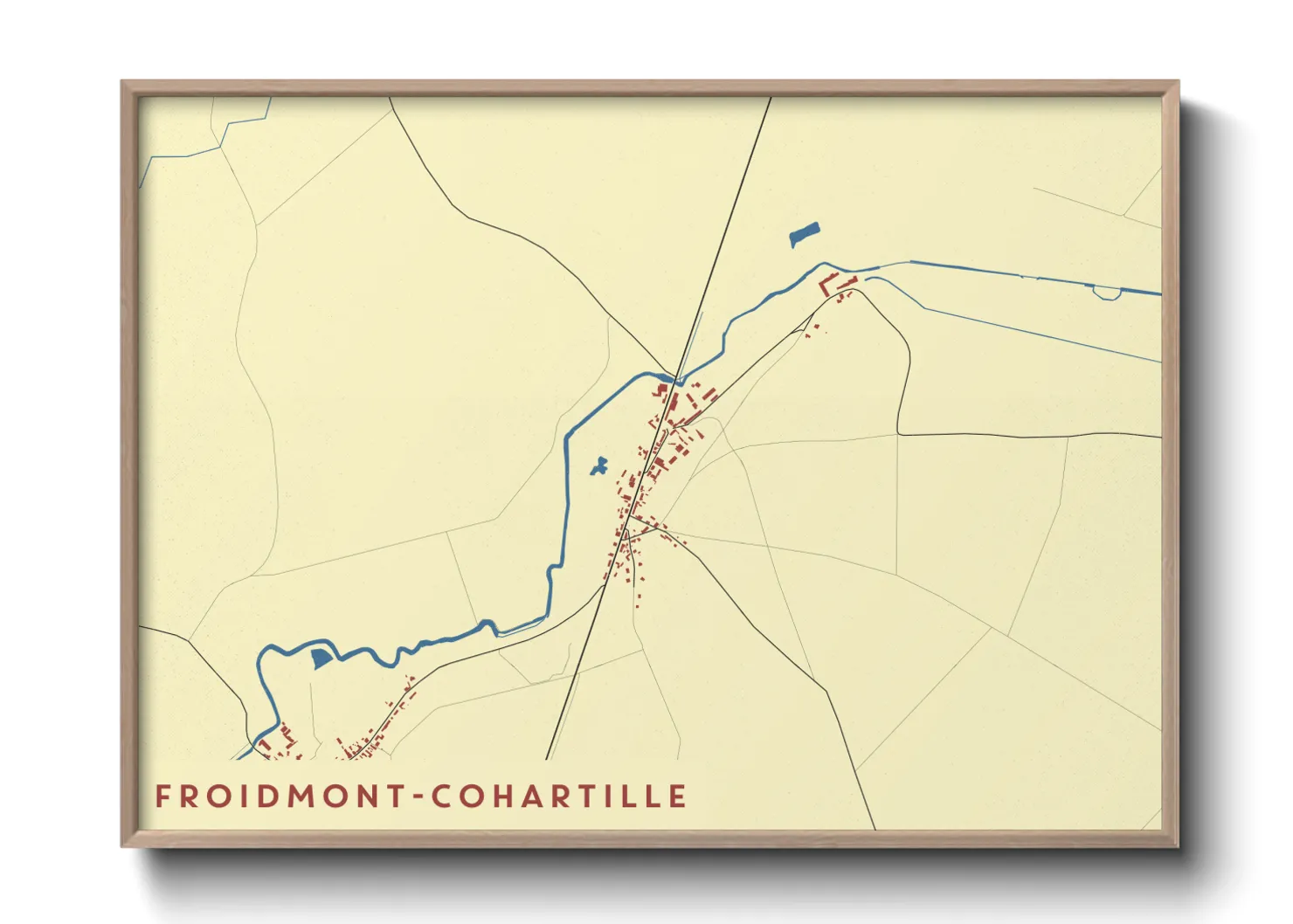 Une affiche de carte sur Froidmont-Cohartille