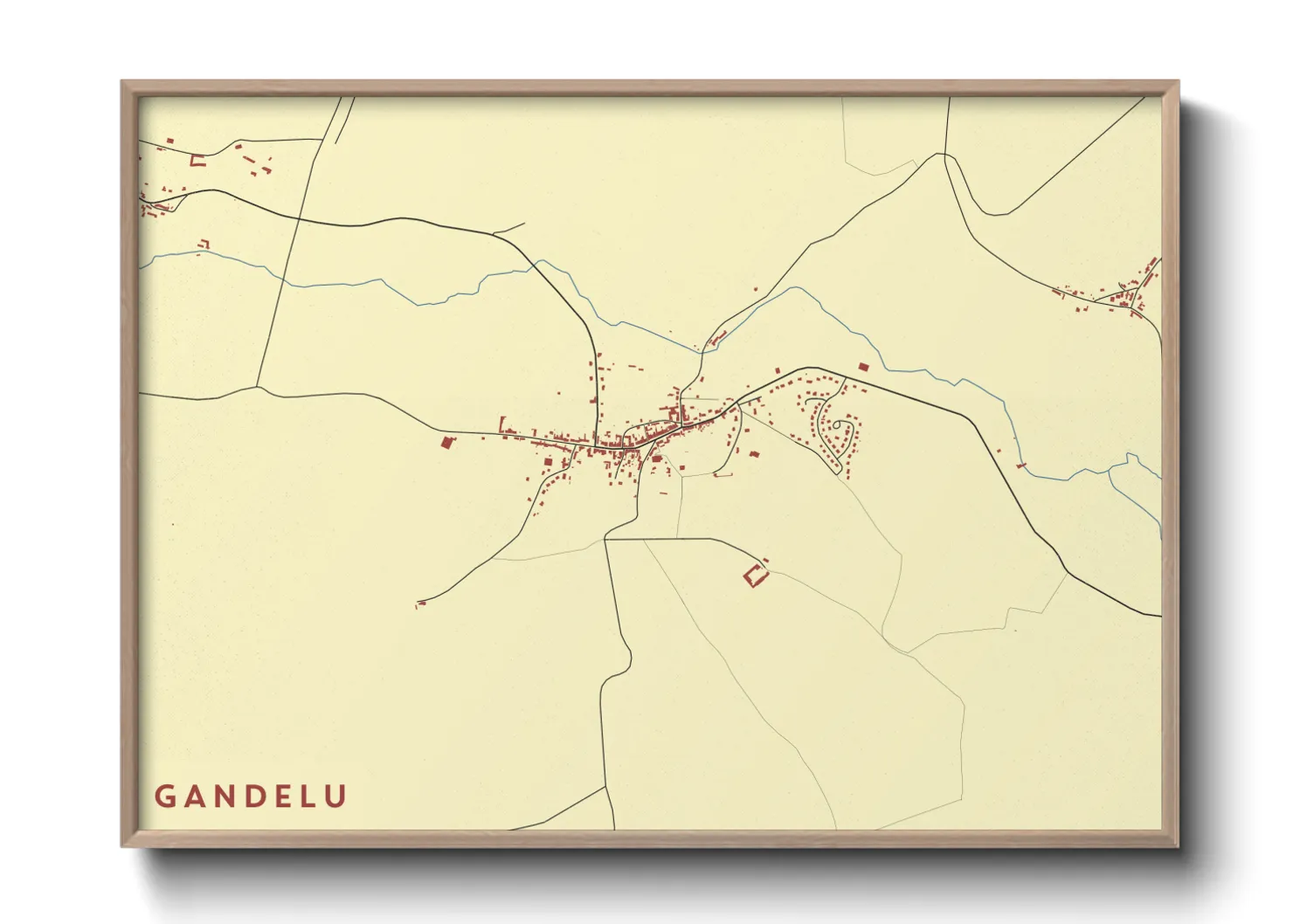 Une affiche de carte sur Gandelu