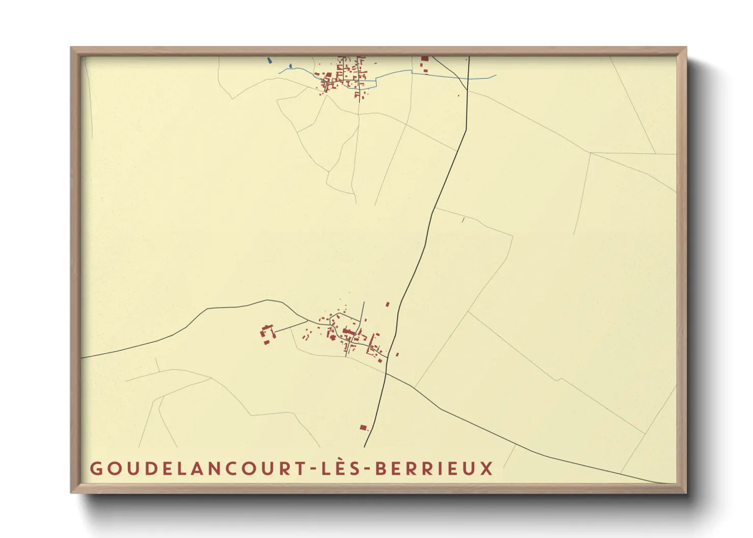 Une affiche de carte sur Goudelancourt-lès-Berrieux
