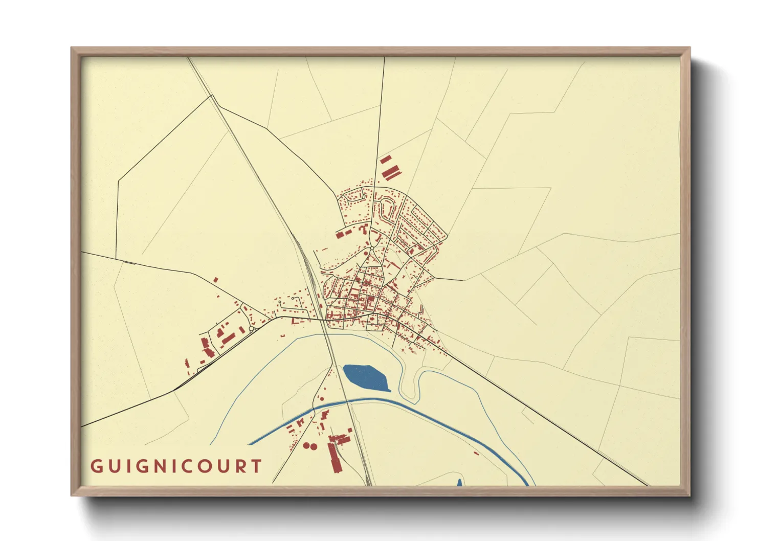 Une affiche de carte sur Guignicourt