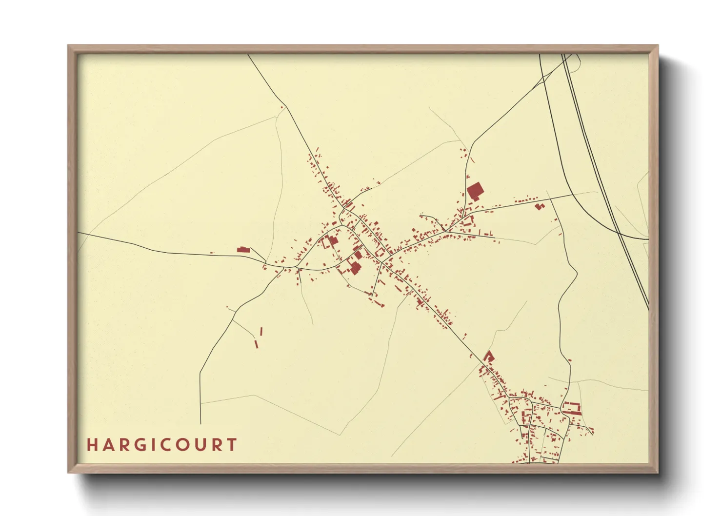 Une affiche de carte sur Hargicourt