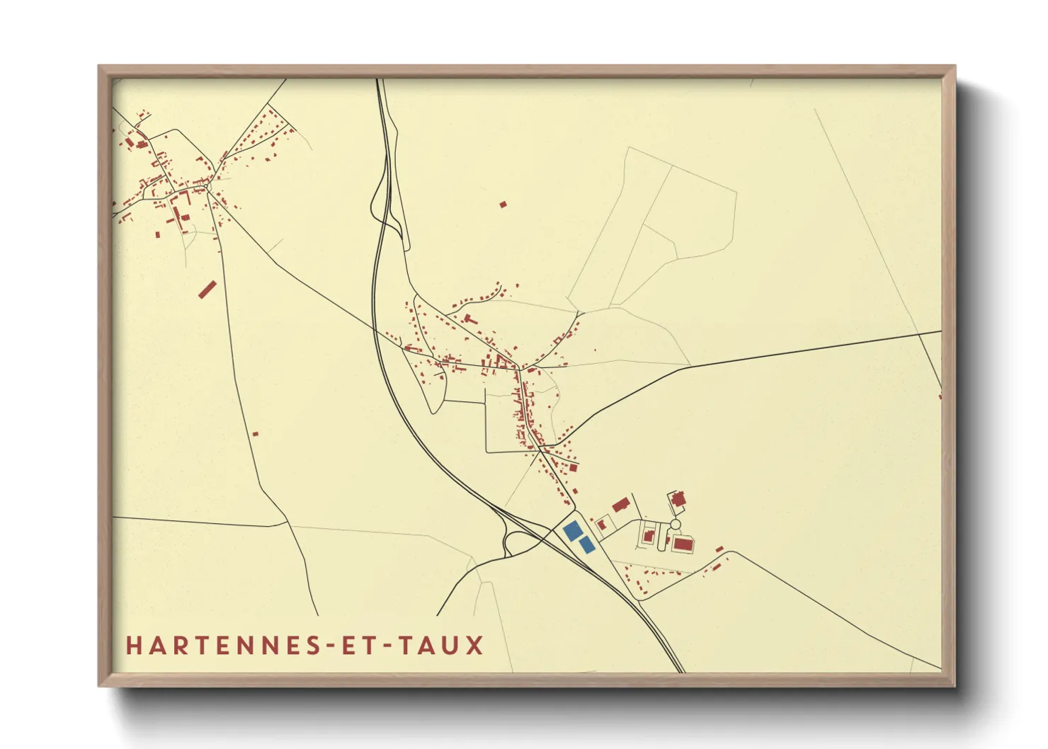 Une affiche de carte sur Hartennes-et-Taux