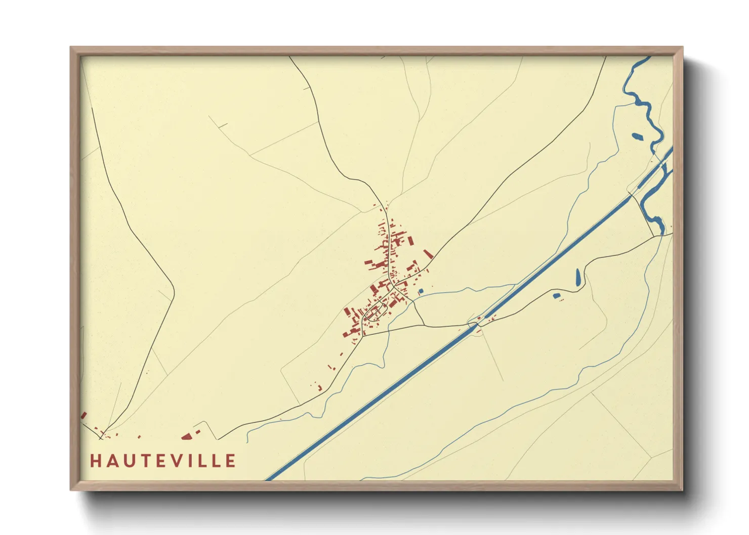 Une affiche de carte sur Hauteville