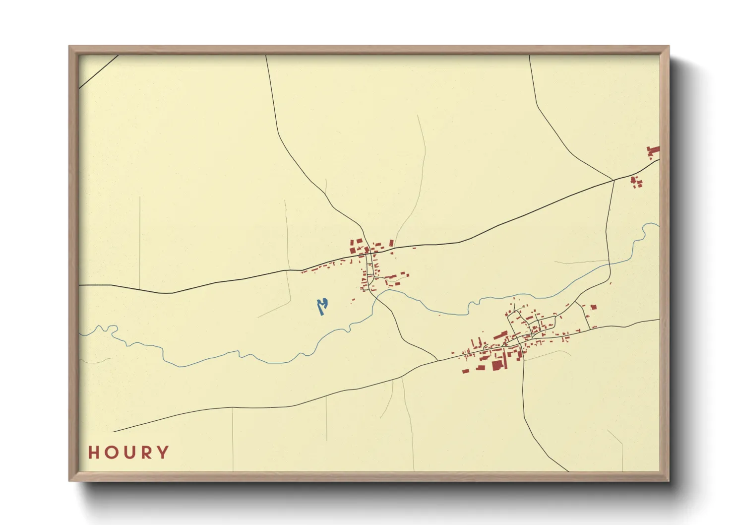 Une affiche de carte sur Houry