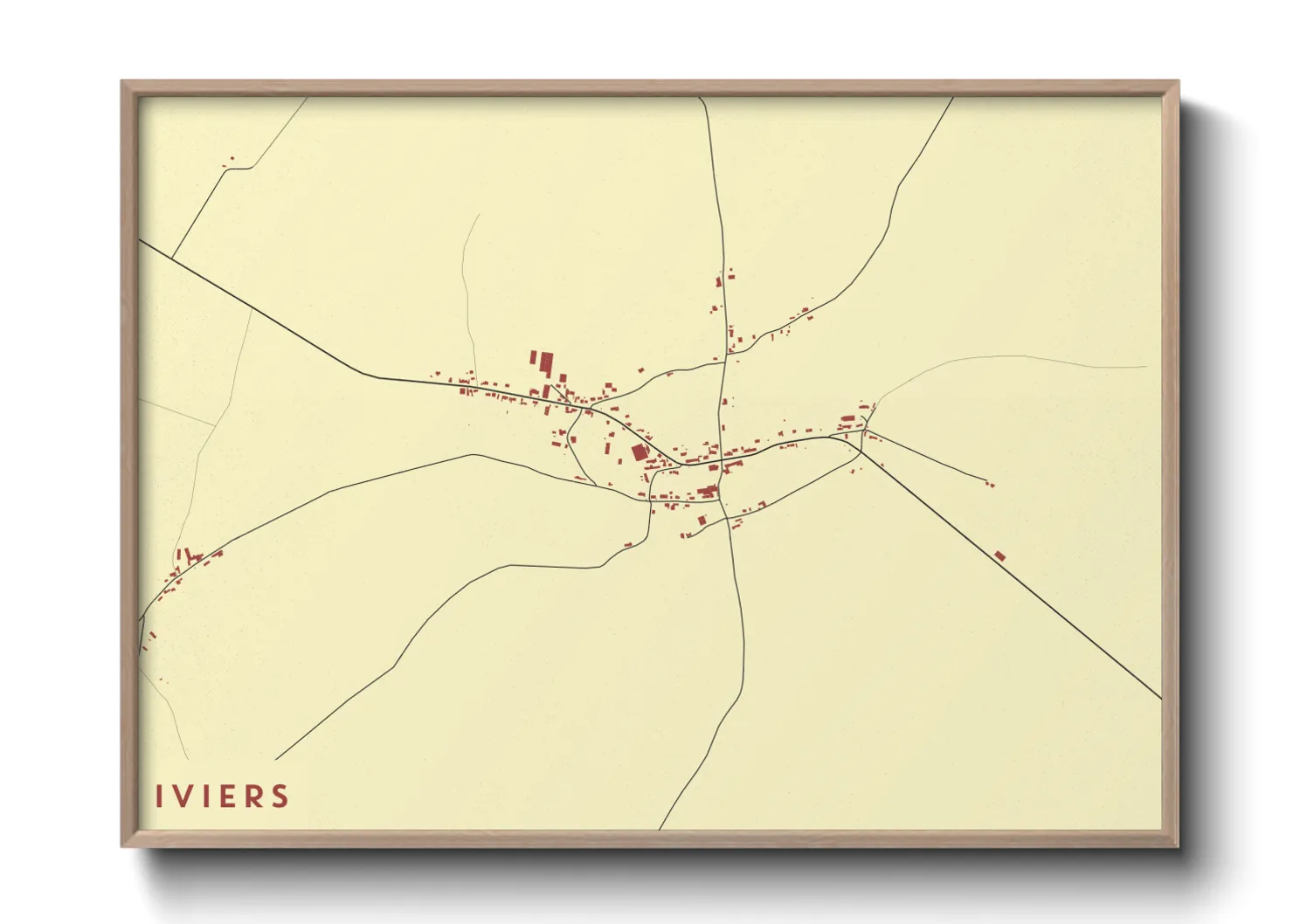 Une affiche de carte sur Iviers