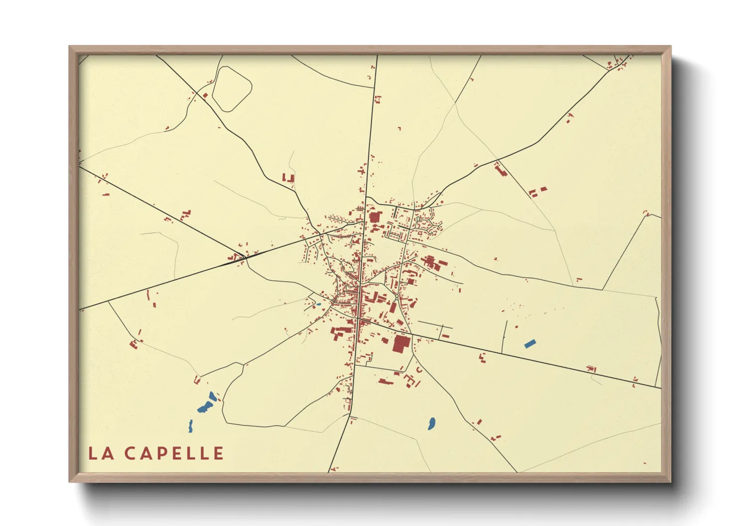 Une affiche de carte sur La Capelle