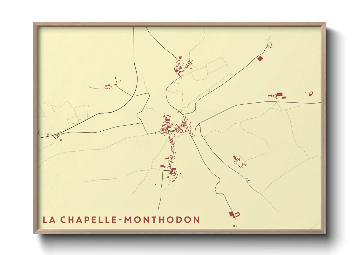 Une affiche de carte sur La Chapelle-Monthodon
