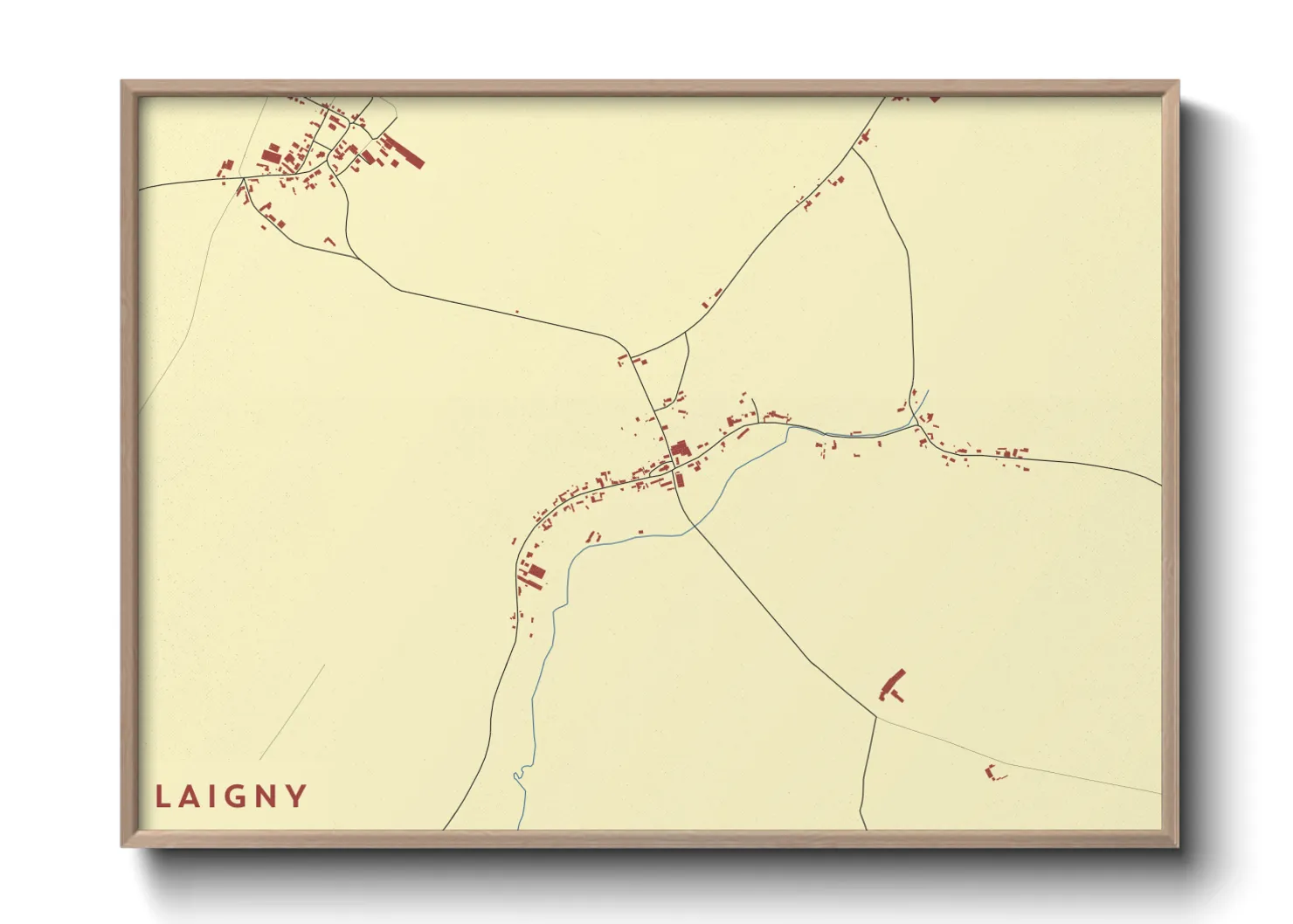 Une affiche de carte sur Laigny