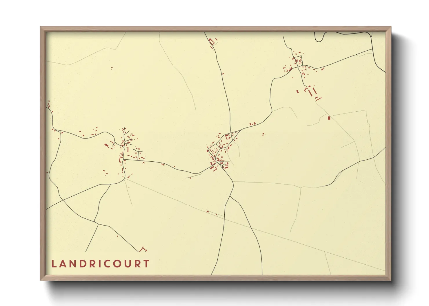Une affiche de carte sur Landricourt