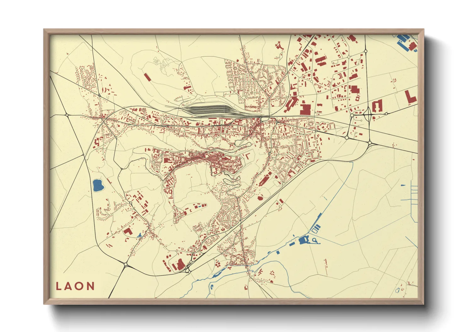 Une affiche de carte sur Laon