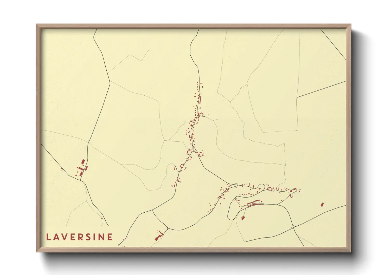 Une affiche de carte sur Laversine