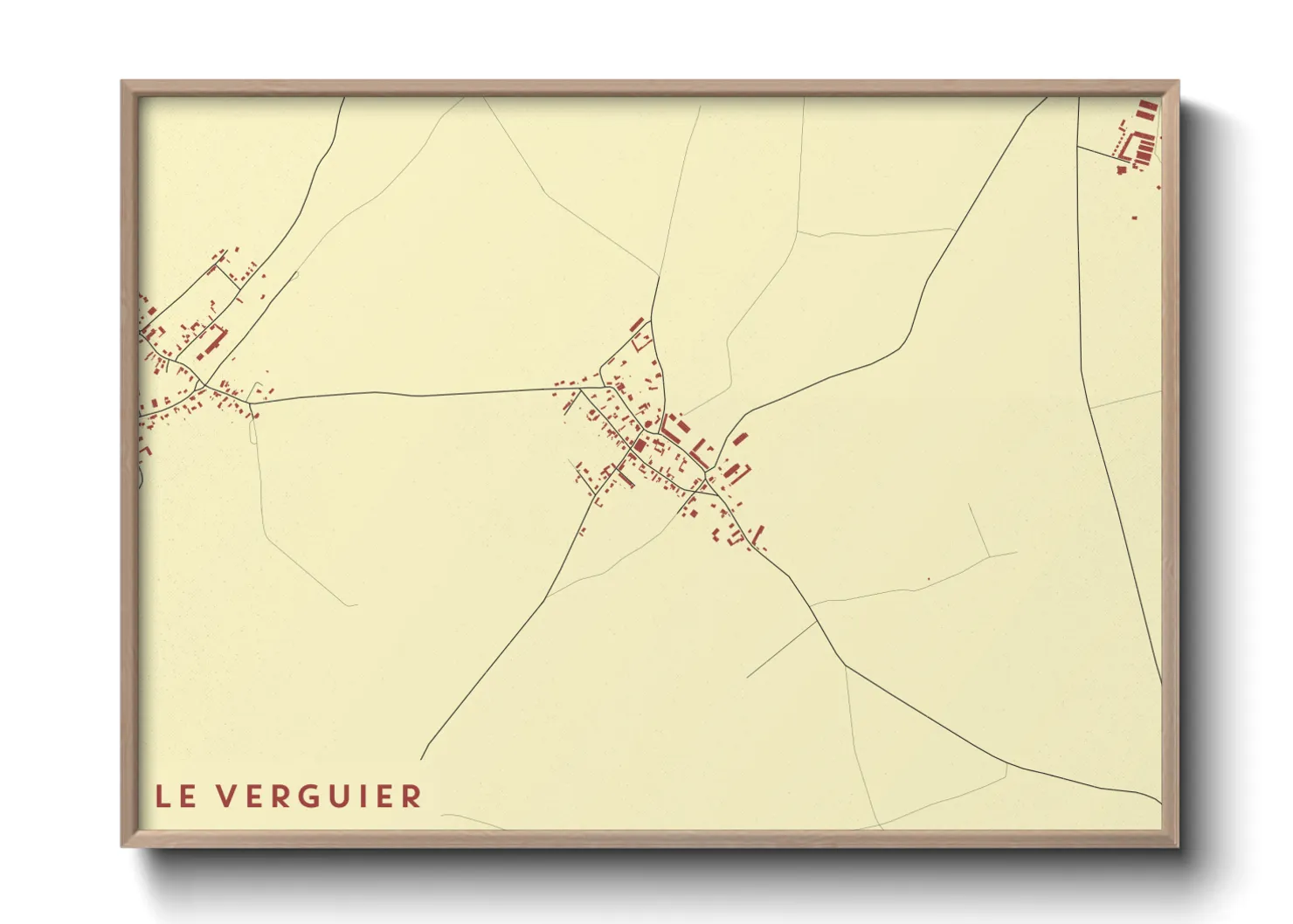 Une affiche de carte sur Le Verguier